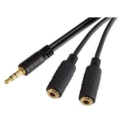 3.5mm立体声公头/双3.5mm插座Y型线缆，3.0ft/0.9m的图片