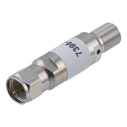 7 dB固定衰减器75 Ohm F公到F母黄铜三金属主体，额定功率为2瓦，最高频率：3 GHz的图片