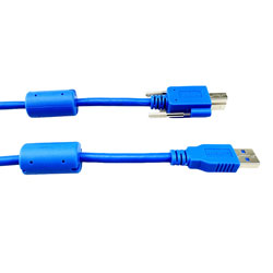 USB 3.0线缆，A型/带翼形螺丝B型，带铁氧体，3米的图片