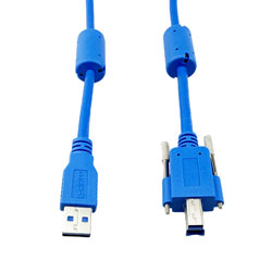 USB 3.0线缆，A型/带翼形螺丝B型，带铁氧体，3米的图片