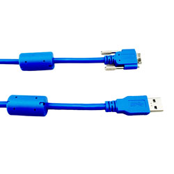 USB 3.0线缆，A型/带翼形螺丝MicroB型，带铁氧体，3米的图片