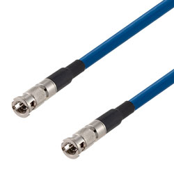 75 欧姆 12G SDI HD-BNC 公头到 HD-BNC 公头电缆组件，使用 4855R-BL 同轴电缆，6 英尺的图片