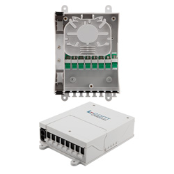 Splitter Distribution Box 8 Ports with 2 Input/Output Ports loaded with SC/APC Adapter (without pigtails)的图片