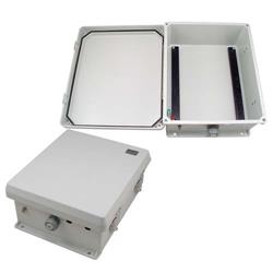 12×10×5英寸（30.5×25.4×12.7厘米）防风雨NEMA-4X级接线盒，带DIN安装导轨的图片