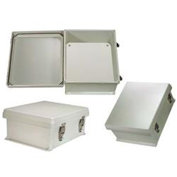 防风雨NEMA 4X外壳，12.0in/30.5cm x 10.0in/25.4cm x 5.0in/12.7cm，带备用非金属安装板的图片