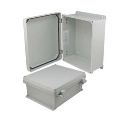 12×10×5英寸（30.5×25.4×12.7厘米）UL®认证工业级NEMA-4X防风雨接线盒，仅接线盒本身，带非金属合页连接结构的图片