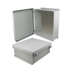 16×14×6英寸（40.6×35.6×15.2厘米）UL®认证NEMA-4X级防风雨接线盒，带铝制安装板和非金属合页连接结构的图片