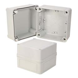 5×5×4英寸（12.7×12.7×10.2厘米）小型工业级接线盒，带角部固定螺丝的图片