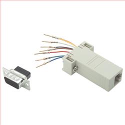 模块化适配器，DB9公头 / RJ45 (8x8)插座,开槽螺丝的图片