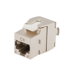 以太网八类屏蔽梯形插孔，额定值为25-40gig，无需工具，符合PoE Plus Plus标准的图片