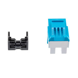 超6类RJ45 Keystone插座，IDC 110 90度冲压式，UTP（非屏蔽双绞线），蓝色的图片