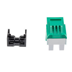 超6类RJ45 Keystone插座，IDC 110 90度冲压式，UTP（非屏蔽双绞线），绿色的图片