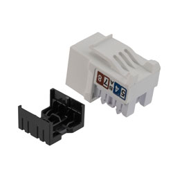 超6类RJ45 Keystone插座，IDC 110 90度冲压式，UTP（非屏蔽双绞线），白色的图片
