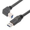 高柔性拖链级USB3.0线缆组件，A型公头至直角左出线B型公头，28/26/22AWG，UL20276, VW-1阻燃等级PVC护套，黑色，1米的图片