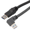 高柔性拖链级USB3.0线缆组件，A型公头至直角右出线A型公头，28/26/22AWG，UL20276, VW-1阻燃等级PVC护套，黑色，1米的图片