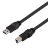 高柔性拖链级USB3.0线缆组件，A型公头/B型公头， 28/26/22AWG，UL20276, VW-1阻燃等级PVC护套，黑色，5米的图片