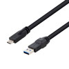高柔性拖链级USB3.0线缆组件，A型公头至C型公头， 28/26/22AWG，UL20276, VW-1阻燃等级PVC护套，黑色，1米的图片