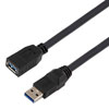 高柔性拖链级USB3.0线缆组件，A型公头/A型母头， 28/26/22AWG，UL20276, VW-1阻燃等级PVC护套，黑色，5米的图片