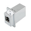 ECF法兰面板安装式USB3.0高保持力转接头/耦合器，B型母头至A型母头，镀铬屏蔽ABS，银的图片
