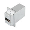 ECF法兰面板安装式USB3.0高保持力转接头/耦合器，A型母头至B型母头，镀铬屏蔽ABS，银的图片