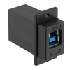USB3.0转接头/耦合器，ECF法兰式接线板安装，B型母头/A型母头，ABS外壳，黑色的图片