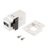 USB 3.0面板安装型耦合器，ECF风格法兰，A型母头/A型母头，不锈钢屏蔽壳ABS主体的图片