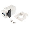 USB 3.0面板安装型耦合器，ECF风格法兰，A型母头/B型母头，不锈钢屏蔽壳ABS主体的图片