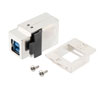 USB 3.0面板安装型耦合器，ECF风格法兰，B型母头/A型母头，不锈钢屏蔽壳ABS主体的图片