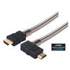 带以太网功能直角型金属铠装HDMI 线缆，公头/公头，1米的图片