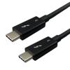 Thunderbolt 雷电3 兼容C型USB线缆组件，C型公头（插头）/C型公头（插头），90W，20Gbps，4K，TPE护套，黑，1.0米的图片