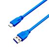 USB 3.0电缆组件，A型公插头到C型公插头，28/26/22 AWG，PVC，蓝色，2.5米的图片
