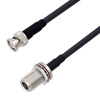 6英尺长低损耗BNC 公头至 N Bulkhead 母头电缆组件.使用Times Microwave公司的 LMR-240-DB 型号同轴电缆的图片