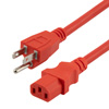 通用CPU电源线，NEMA5-15P/C13，15A，6英尺（1.8米），红的图片