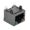 RJ45（8x8）带LED的表面安装插孔母头，PCB焊接接线柱90度方向，黑色的图片