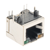 RJ45（8x8）带LED的表面安装插孔母头，带屏蔽层，PCB焊接接线柱90度方向，银色的图片