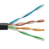 超5类散装以太网线缆，4对24AWG多股，300V PoE，UTP户外级工业CMR-CMX阻燃等级PVC护套，黑，100英尺（30.5米）的图片