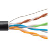 超5类散装以太网线缆，4对24AWG实心，600V PoE，箔屏蔽F-UTP户外级工业CMR-CMX阻燃等级PVC护套，黑，1000英尺（304.8米）的图片