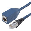 超6类 MPTL 模块化插头端接链路适配器线缆，RJ45 公头到母头，S/FTP 双屏蔽，26AWG，PoE+，CM阻燃等级PVC，蓝色，0.5英尺的图片