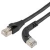 以太网超六类10gig直角弯头线缆组件，F/UTP屏蔽，26AWG，RJ45直头/右弯头，CMX PVC外被，黑色，3.0米的图片