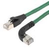 以太网超六类10gig直角弯头线缆组件，F/UTP屏蔽，26AWG，RJ45直头/右弯头，CMX PVC外被，绿色，3.0米的图片