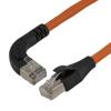 以太网超六类10gig直角弯头线缆组件，F/UTP屏蔽，26AWG，RJ45直头/右弯头，CMX PVC外被，橙色，1.0米的图片