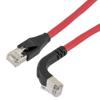 以太网超六类10gig直角弯头线缆组件，F/UTP屏蔽，26AWG，RJ45直头/上弯头，低烟无卤外被，红色，3.0米的图片