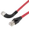 以太网超六类10gig直角弯头线缆组件，F/UTP屏蔽，26AWG，RJ45直头/左弯头，低烟无卤外被，红色，3.0米的图片