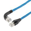 以太网超六类10gig直角弯头线缆组件，F/UTP屏蔽，26AWG，RJ45直头/右弯头，低烟无卤外被，蓝色，5.0米的图片