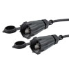 超6类IP68防护等级以太网电缆组件，S/FTP双屏蔽，26AWG，RJ45至RJ45，CMX阻燃级PVC，黑色，带防尘盖，10M的图片