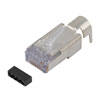 6a 类 RJ45 8x8 以太网插头公头，屏蔽，适用于 0.048-0.052" 的大导体外径，25 件装的图片