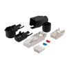以太网超6类 10gig 现场端接 RJ45 (8x8)公头连接器，屏蔽，适配22-26AWG导线，PoE等级，弯角类型的图片