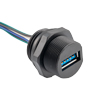 防水面板安装USB 3.0 IP67 A型插座，带10英寸导线，28 / 24AWG的图片