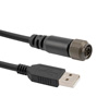 IP67级加固型USB2.0线缆，带防尘帽铝镉表面处理4针Mighty Mouse公头至RJ45公头，28/22AWG，低烟无卤，黑，3.0英尺（0.9米）的图片