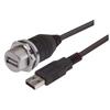 USB2.0 线缆 , 屏蔽型防水面板安装 A 型母头 / A 型公头 ,3.0m, 黑色的图片